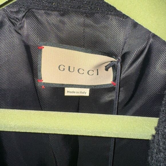 Gucci Navy Double Breasted Coat - Picture 7 of 12